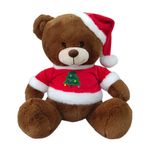 Oso de Peluche Navideño con Gorro de Santa Claus 13 Plg