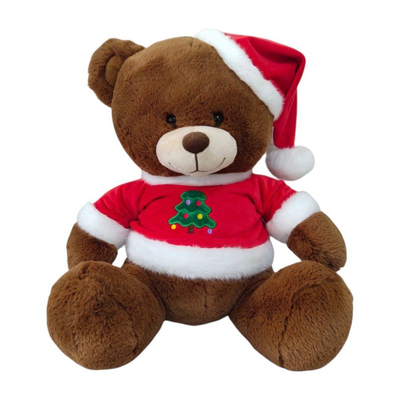 Oso de Peluche Navideño con Gorro de Santa Claus 13 Plg