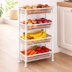 Organizador de Cocina de 4 Niveles Blanco para Cocina 20 x 50 x 80.5 cm