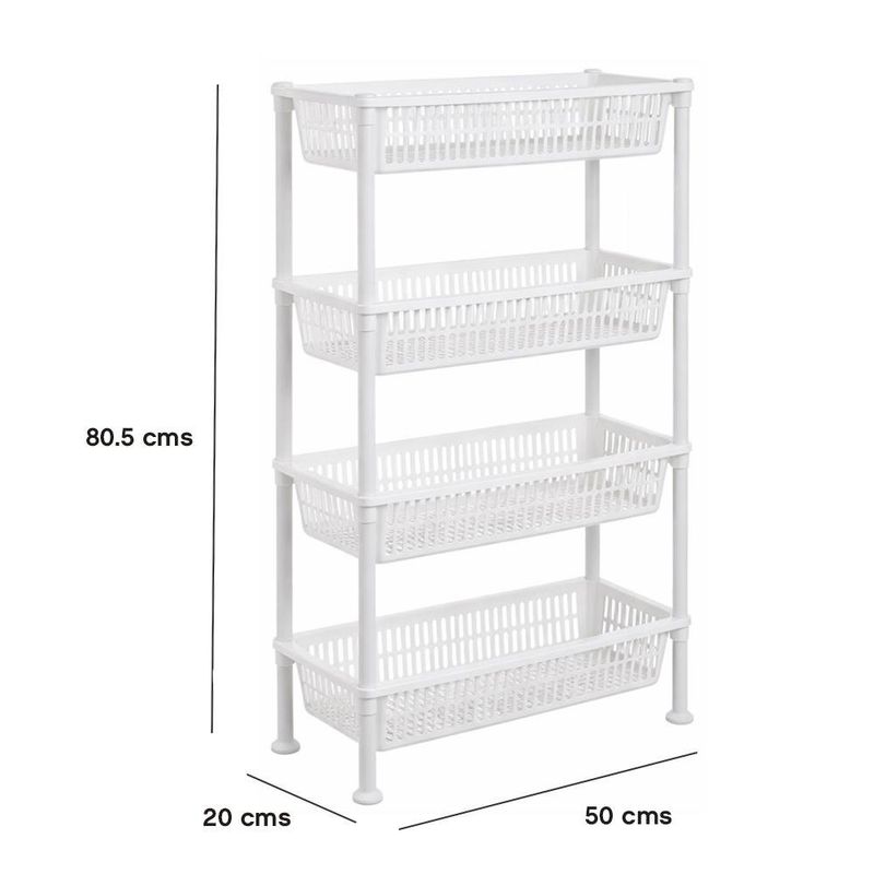 Organizador de Cocina de 4 Niveles Blanco para Cocina 20 x 50 x 80.5 cm