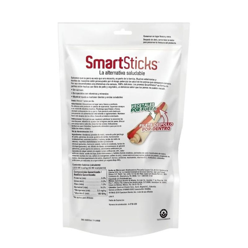 Premios para Perro SmartSticks con Pechuga de Pollo de 92 g con 5 Piezas