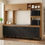 Cocina Zoe Color Negro con Módulos de Almacenamiento 245 x 51 x 212 Cm