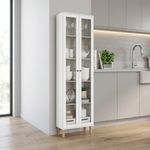 Vitrina Alta con Puertas de Vidrio y Repisas para Almacenamiento Classy
