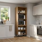 Gabinete Torre Toscana para 2 Hornos de Cocina 80 x 51.6 x 230 cm Café y Crema