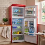 Refrigerador sin Escarcha Retro de 2 Puertas Color Rojo de 10 Pies³