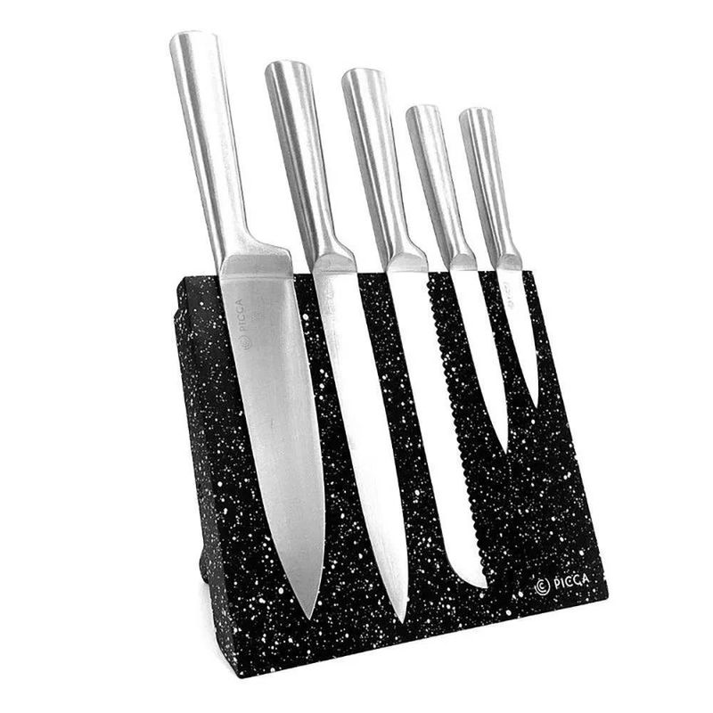 Batería de Cocina Gravina Mármol Color Turquesa con Juego de Cuchillos