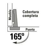 Bisagra Bidimensional Canto Visto de 165° con Cobertura Completa
