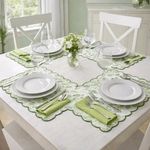 Set de 4 Individuales de Tela Diseño Hojas Verdes 30 x 45 Cm