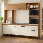 Gabinete Classy Aéreo de 3 Puertas con Vidrio para Cocina 120 cm Blanco