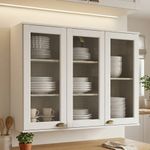 Gabinete Classy Aéreo de 3 Puertas con Vidrio para Cocina 120 cm Blanco