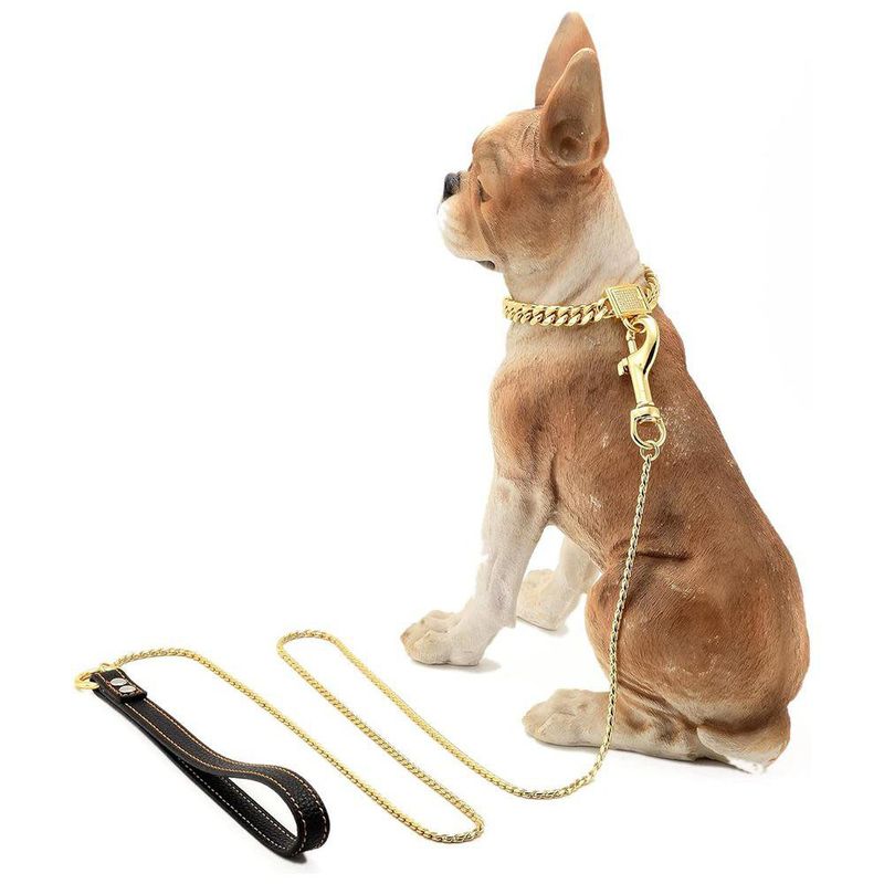 Correa para Perro Snake Chain Color Dorado de 4 Mm x 120 Cm