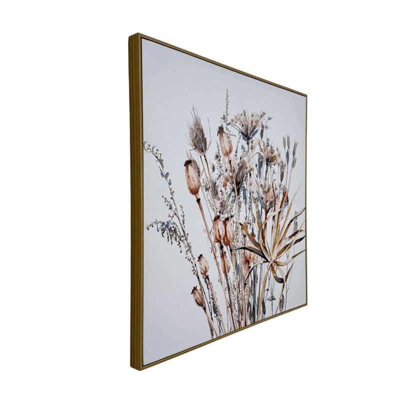 Cuadro Decorativo de Flores en Tonos Fríos de 82 x 4 x 82 cm