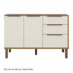 Gabinete Base Verace de 2 Puertas y 3 Gavetas para Cocina 120 cm Color Café y Blanco
