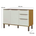 Gabinete Base Verace de 2 Puertas y 3 Gavetas para Cocina 120 cm Café y Blanco
