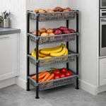 Organizador de Cocina de 4 Niveles Gris para Cocina 20 x 50 x 80.5 cm