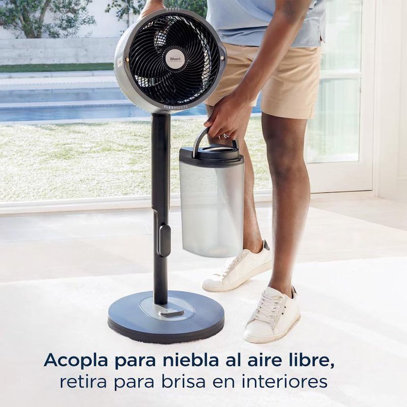 Ventilador con Atomizador Shark FlexBreeze Pro Mist de 5 Velocidades Recargable Color Color Negro