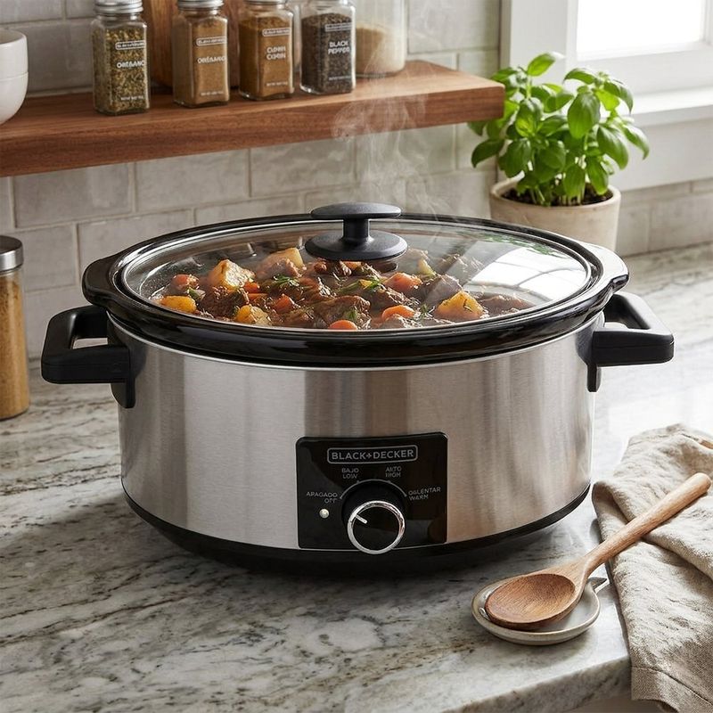 Olla de Cocimiento Lento Black & Decker Acero Inoxidable de 7 Litros