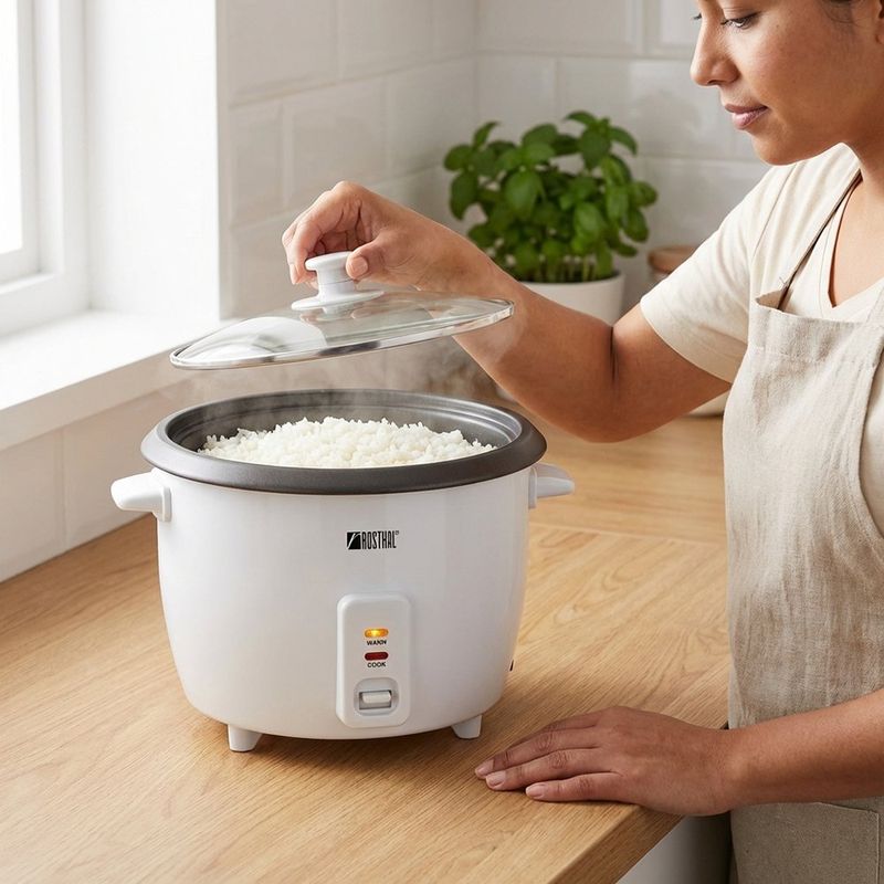 Olla Arrocera Color Blanca de 1.8 L