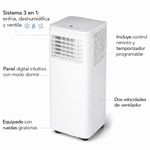 Aire Acondicionado Portátil Rosthal 3 en 1 de 8000 BTU Color Blanco