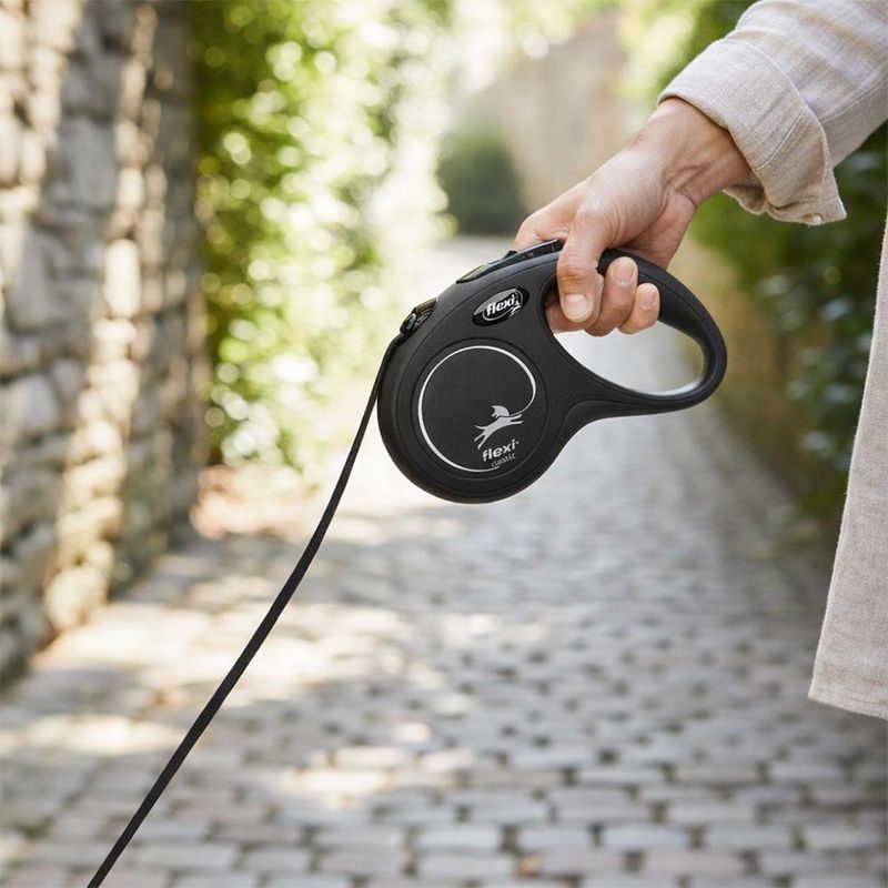 Correa Retráctil Flexi New Classic para Perro Color Negro Talla S