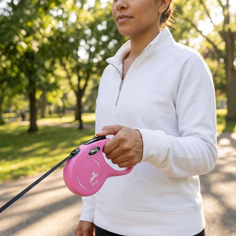 Correa Retráctil Flexi New Classic para Perro Color Rosa Talla S