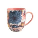 Set de 4 Tazas de 13.5 oz Rosa con Diseño Floral para Café y Bebidas Calientes