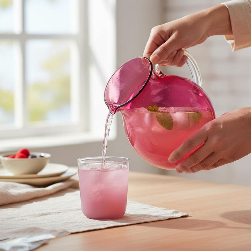 Pichel de 2 Litros Rojo Amatista para Agua, Jugos o Bebidas Frías