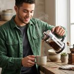 Cafetera Francesa de Acero Inoxidable y Vidrio de 600 mL