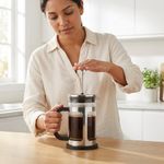 Cafetera Francesa de Acero Inoxidable y Vidrio de 600 mL