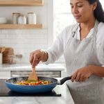 Sartén Antiadherente de 26 cm de Aluminio Azul y Negro