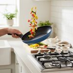 Sartén Antiadherente de 26 cm de Aluminio Azul y Negro