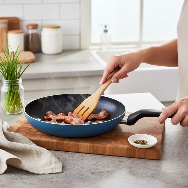 Sartén Antiadherente de 26 cm de Aluminio Azul y Negro