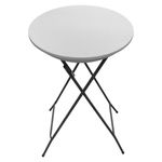 Mesa Alta Plegable Redonda Color Blanco de 60 x 133 Cm