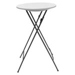 Mesa Alta Plegable Redonda Color Blanco de 60 x 133 Cm