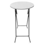 Mesa Alta Plegable Redonda Color Blanco de 60 x 133 Cm