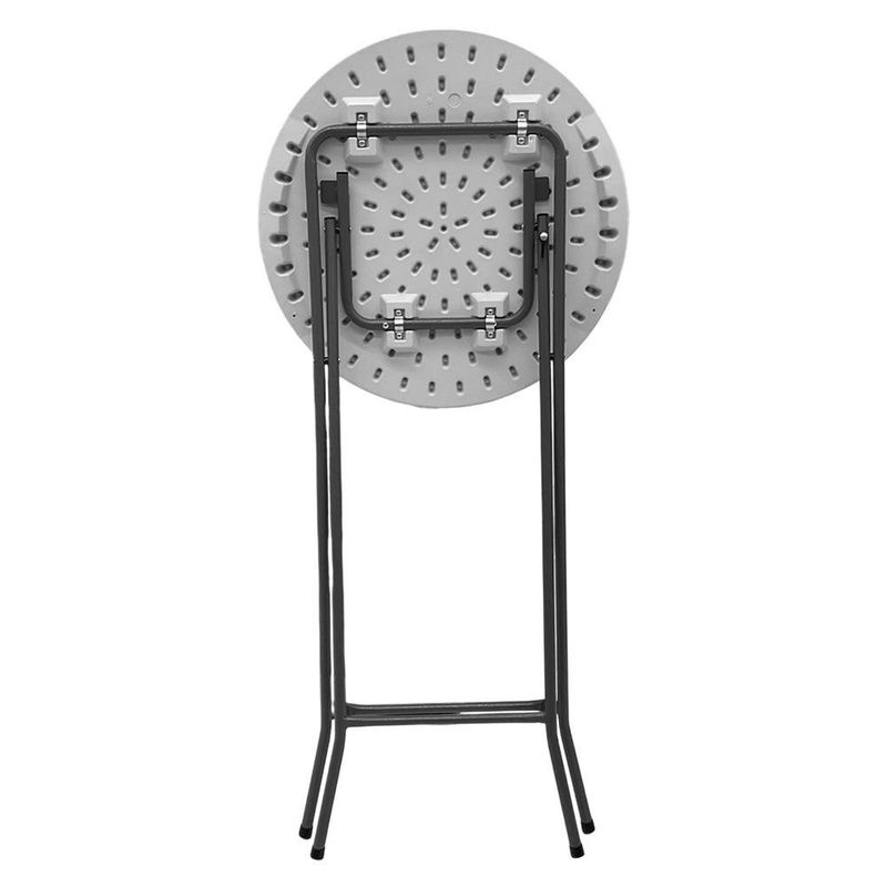 Mesa Alta Plegable Redonda Color Blanco de 60 x 133 Cm