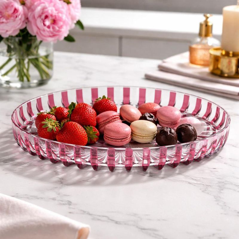 Bandeja DolceVita de 31 cm Rojo Amatista para Servir Postres, Snacks o Aperitivos