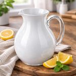 Pichel de 2 Litros Blanco Perla para Agua, Jugos o Bebidas Frías