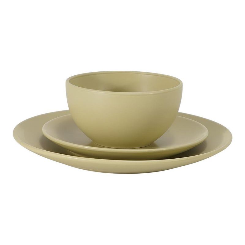 Vajilla Zen de Cerámica de 12 Piezas Color Verde para 4 Personas