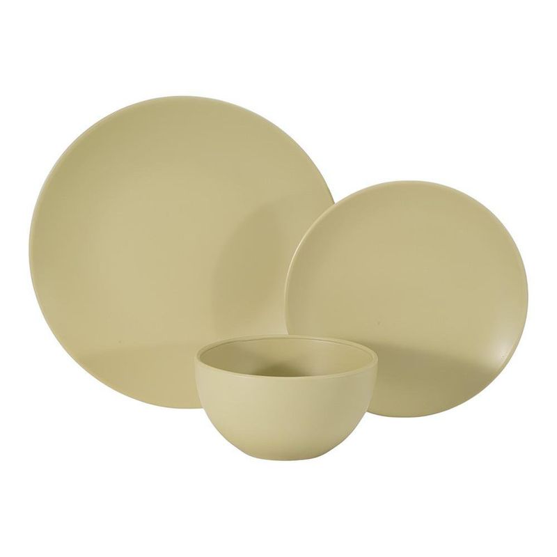 Vajilla Zen de Cerámica de 12 Piezas Color Verde para 4 Personas