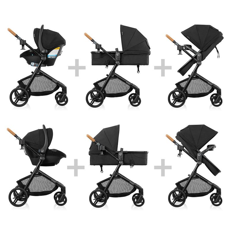 Travel System con Portabebé Pivot NXT Color Ebony Black
