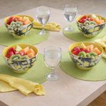 Set de 4 Bowls de 5.9 Plg Verdes con Diseño Floral para Servir