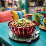 Tazón DolceVita de 20 cm Rojo Amatista para Frutas, Ensaladas o Servicio de Mesa