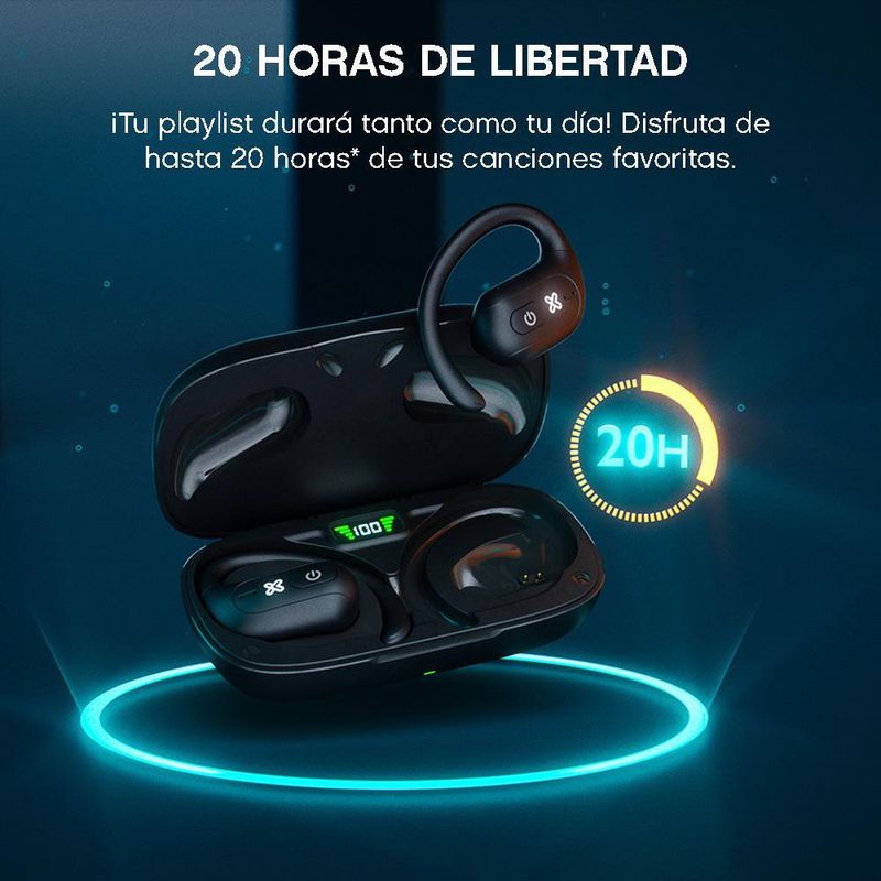 Audífonos Inalámbricos TWS OpenBuds con Micrófono ENC Color Negro