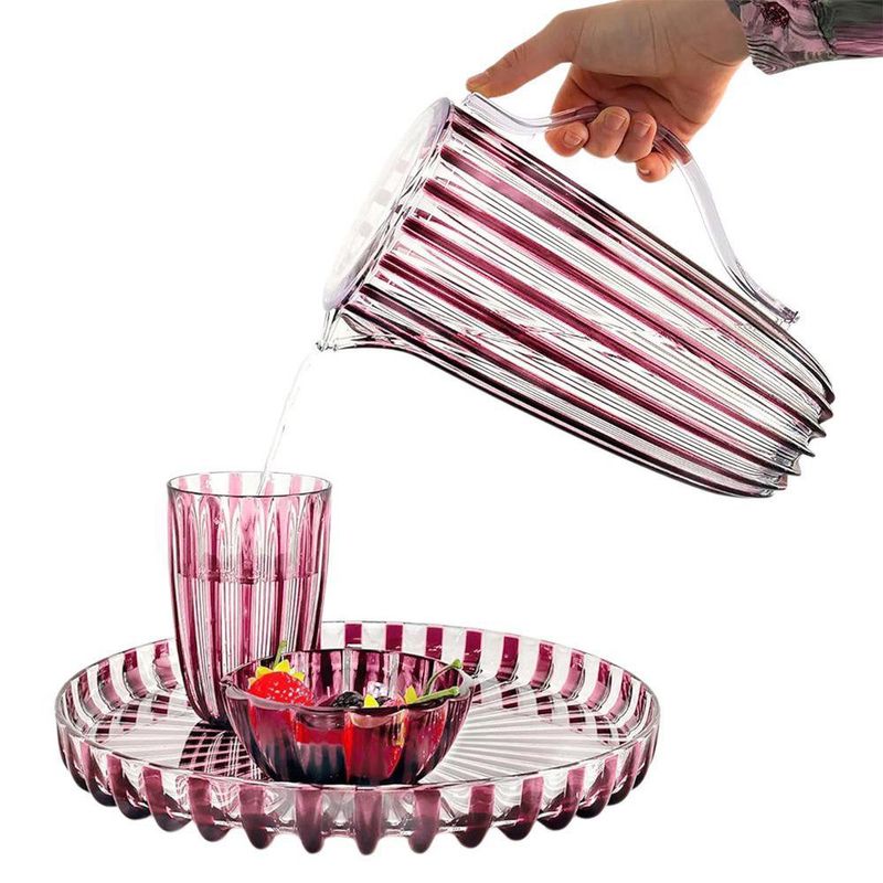 Vaso Alto DolceVita de 12 oz Rojo Amatista para Agua, Jugos o Bebidas Frías