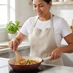 Sartén Antiadherente de 26 cm de Aluminio Forjado Café y Beige