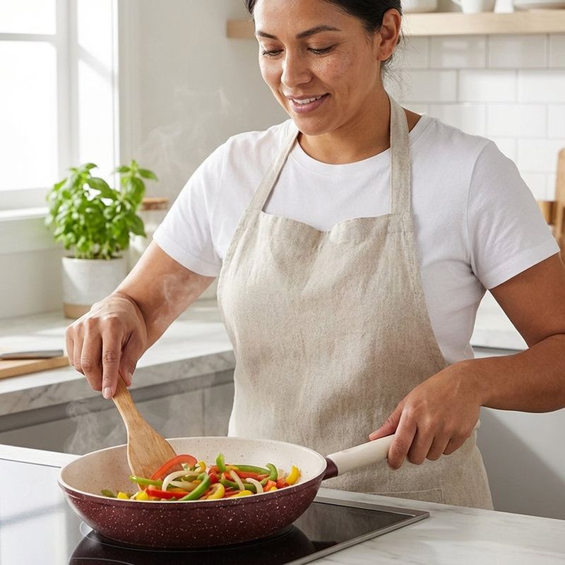 Sartén Antiadherente de 26 cm de Aluminio Forjado Café y Beige