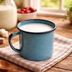 Taza de Peltre Cinsa No 8 con Asa para Bebidas Calientes Color Azul