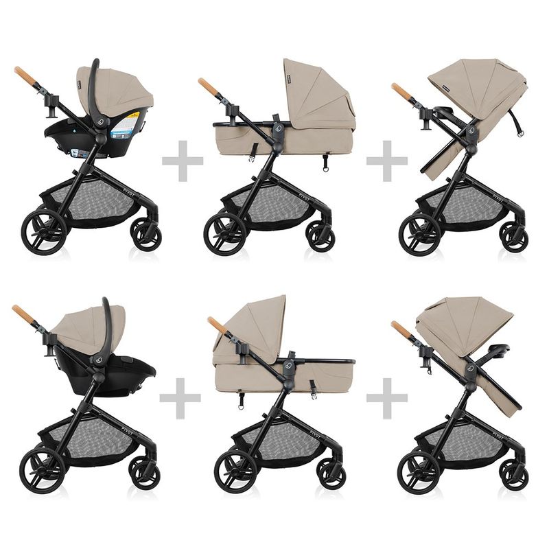 Travel System con Portabebé Pivot NXT Color Beige Latte Tan