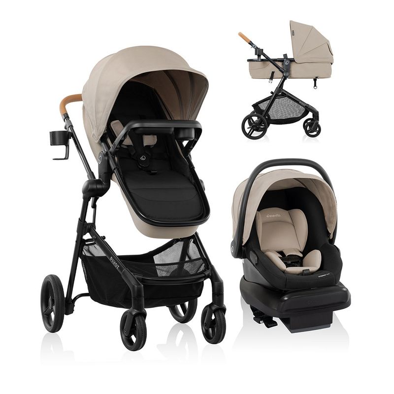 Travel System con Portabebé Pivot NXT Color Beige Latte Tan